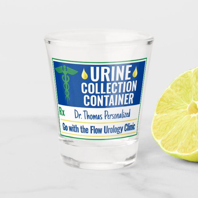 Funny Novelty Doctor Nurse Urine Collection Custom Shot Glass (Front)