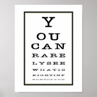 Funny Novelty Eye Test Chart Typography