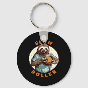 Funny Novelty Men Womens Ten Pin Slow Roller Bowle Keychain