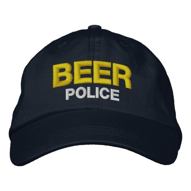 Funny Novelty Mens Golf BEER POLICE Embroidered Hat (Front)