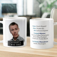 Funny Novelty Mugshot Personalized Text and Photo