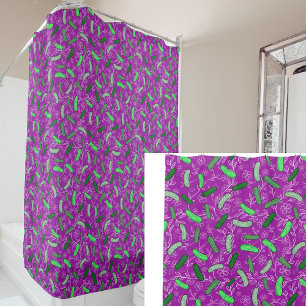 Funny Novelty Pickles and Flowers Purple Green