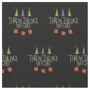 Funny Novelty Throw The Dice Witches Bunco  Fabric