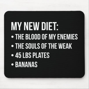 Funny Novelty Workout Humour - My New Diet - Gym Mouse Pad