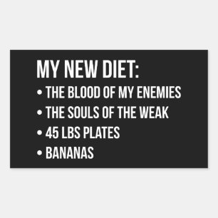 Funny Novelty Workout Humour - My New Diet - Gym Sticker