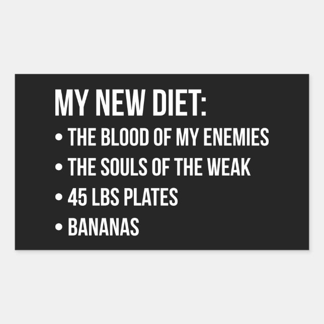 Funny Novelty Workout Humour - My New Diet - Gym Sticker (Front)
