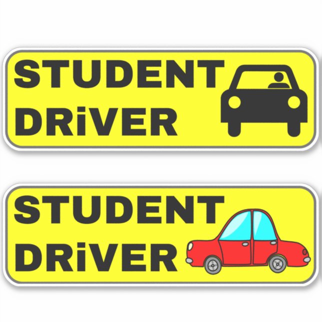 Funny Novice Student Driver Stickers for Cars (Front)