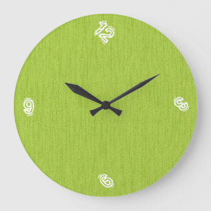 Funny Number with Green Wood Grain Large Clock