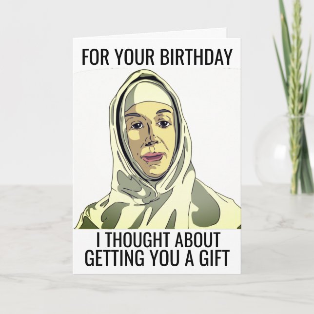 FUNNY NUN BIRTHDAY GREETING CARD (Front)