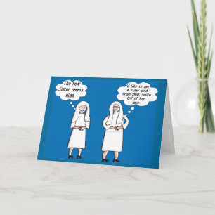 Funny Nun Cards "Good & Bad Thoughts"