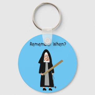 Funny Nun Cards :Nuns Carried Rulers" Keychain