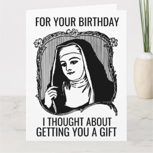 FUNNY NUN CATHOLIQUE CARTE DE SALUT D'ANNIVERSAIRE