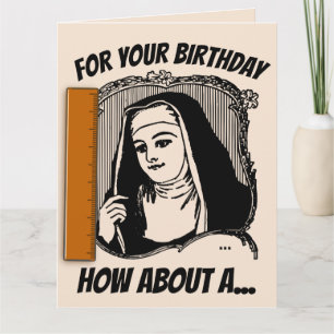 FUNNY NUN CATHOLIQUE CARTE DE SALUT D'ANNIVERSAIRE