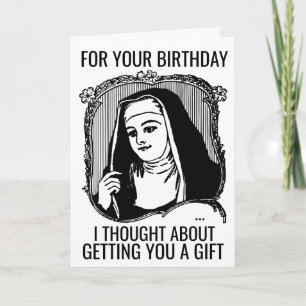 FUNNY NUN CATHOLIQUE CARTE DE SALUT D'ANNIVERSAIRE