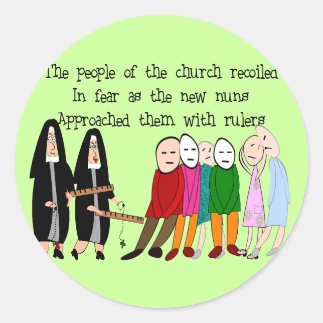 Funny Nuns Cards and Gifts Classic Round Sticker (Front)