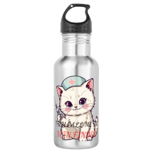 Funny Nurse Cat The Vein Finder Personalized 532 Ml Water Bottle