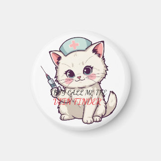 Funny Nurse Cat The Vein Finder Personalized Magnet