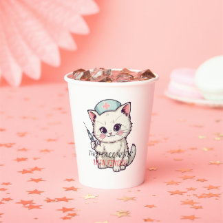 Funny Nurse Cat The Vein Finder Personalized Paper Cups