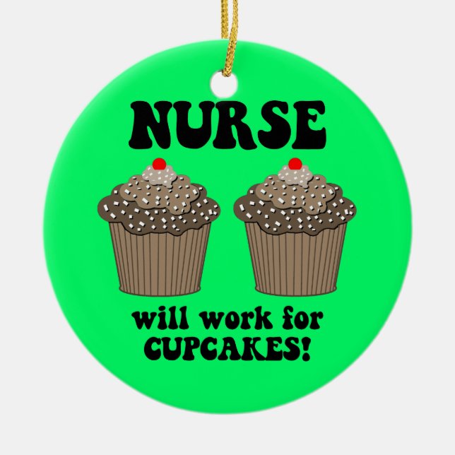 funny nurse ceramic ornament (Front)