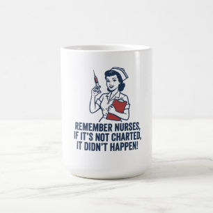 Funny Nurse Charting Quote Vintage Retro Nursing  Coffee Mug