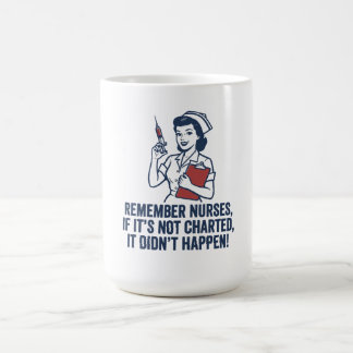 Funny Nurse Charting Quote Vintage Retro Nursing Coffee Mug