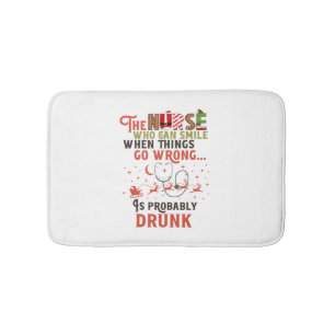 Funny Nurse Christmas Pun Quote Hilarious   Bath Mat