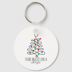 Funny Nurse Christmas Shine Bright Like A Call Lig Keychain