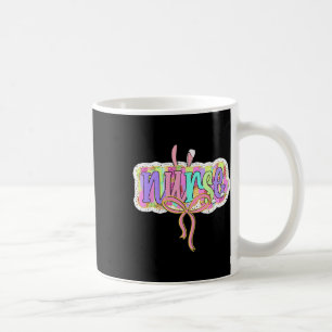 Funny Nurse Coquette Bow Brushstroke Doodle Bunny  Coffee Mug