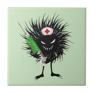 Funny Nurse Cute Goth Character Tile