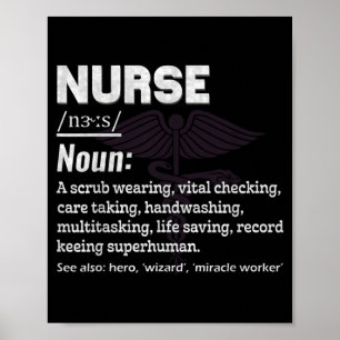 Funny Nurse Definition Nursing Nurse Lover Poster