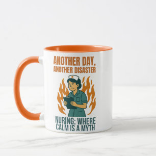 Funny Nurse Disaster Shirt –  Flaming Chart Nurse  Mug