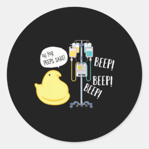 Funny Nurse Easter, Iv Pump, Med Surg Icu Peds Pic Classic Round Sticker