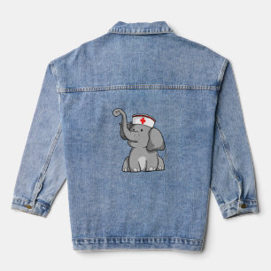 funny nurse elephant international nurse day denim jacket