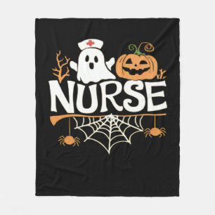 Funny Nurse Halloween Ghost Design Essential T-Shi Fleece Blanket