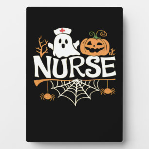 Funny Nurse Halloween Ghost Design Essential T-Shi Plaque