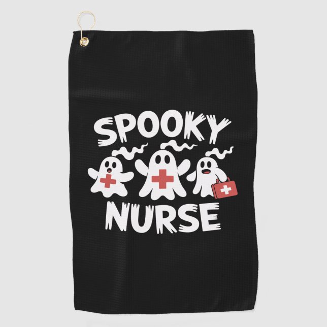 Funny Nurse Halloween Golf Towel (Front)