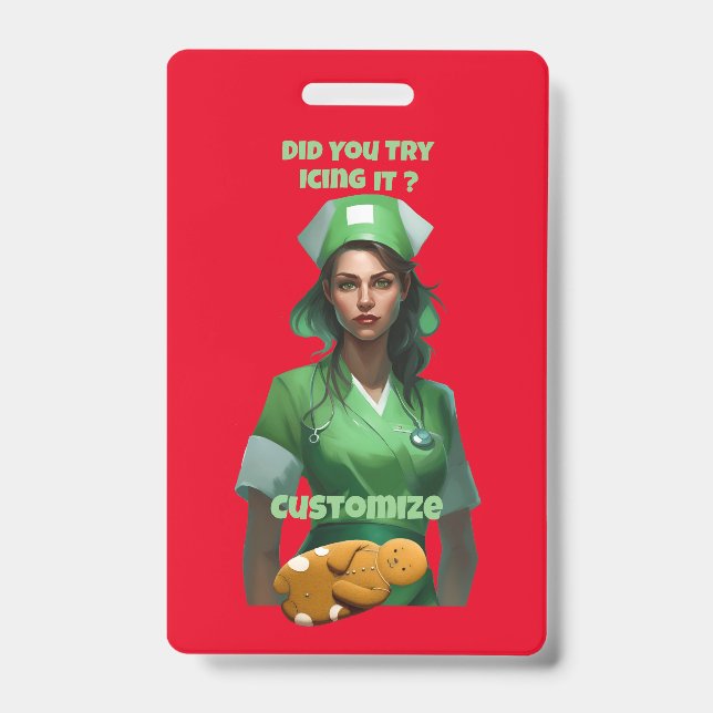 Funny Nurse Icing It Thunder_Cove Badge (Front)