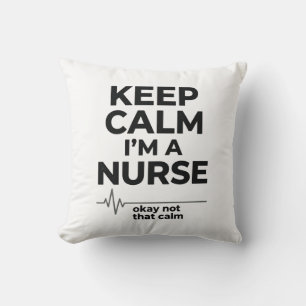 Funny Nurse Keep Calm Vintage Engraving Shirt Desi Throw Pillow