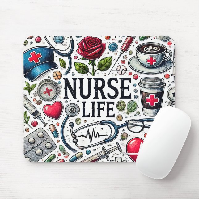 Funny Nurse Life Mouse Pad (With Mouse)