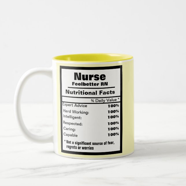 Funny Nurse Nutritional Label Coffee Mug (Left)