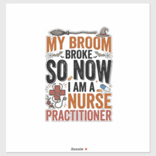 Funny Nurse Practitioner Witch Halloween Design_1