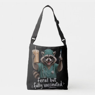 Funny Nurse Raccoon Design Crossbody Bag