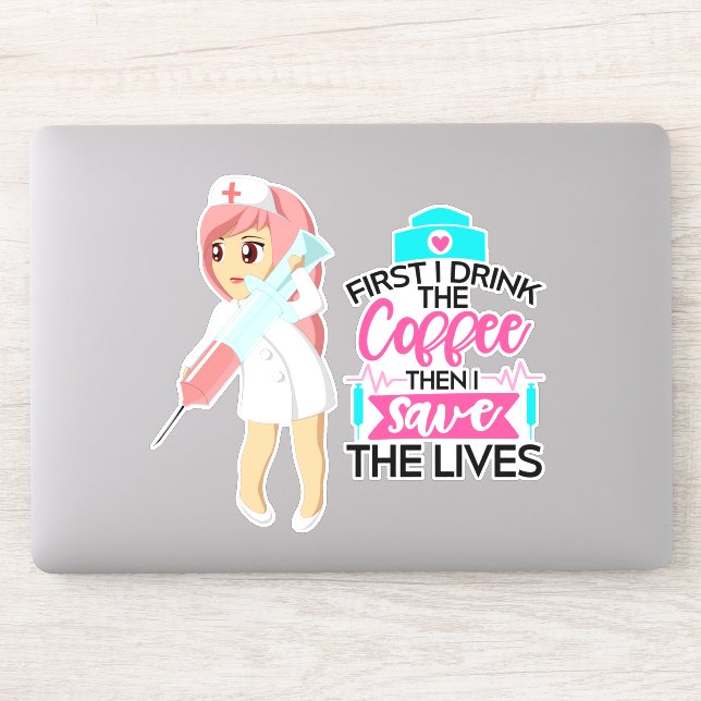Funny Nurse Saying with Big Hypodermic Needle (Computer)