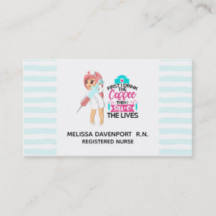 Funny Nurse Saying with Big Hypodermic Needle Business Card