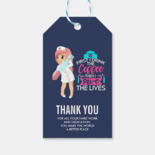 Funny Nurse Saying with Big Hypodermic Needle Gift Tags