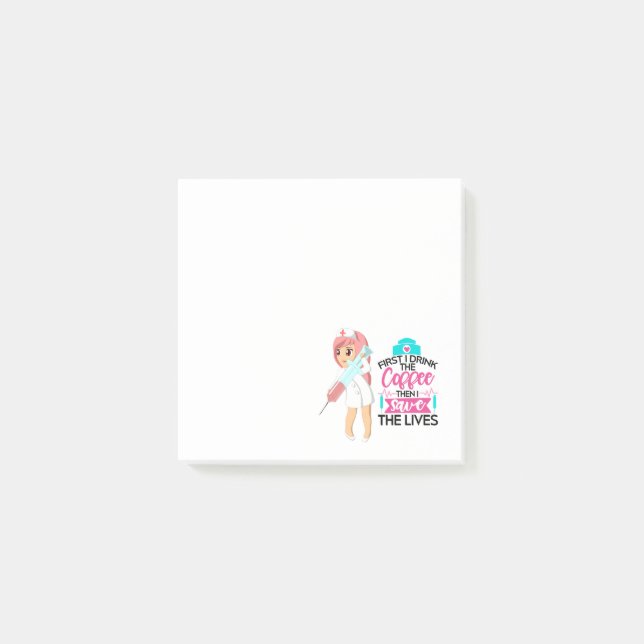 Funny Nurse Saying with Big Hypodermic Needle Post-it Notes (Front)