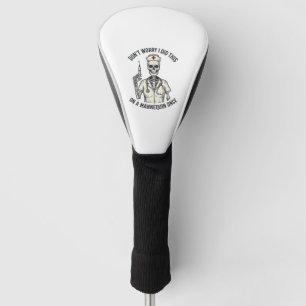 Funny Nurse Skeleton Syringe Vintage Engraving Des Golf Head Cover