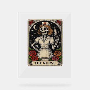 Funny Nurse Skeleton Tarot Card Halloween Nurse