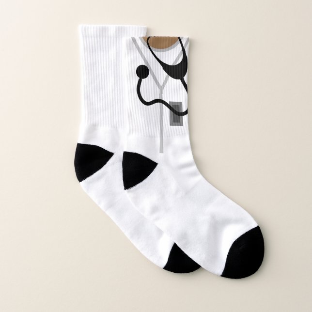 Funny Nurse Stethoscope Scrub Top Custom Socks (Pair)