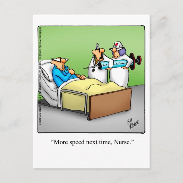 Funny Nurses Day Humour Postcard (Front)